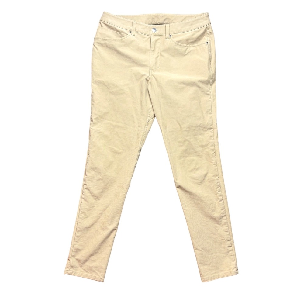 Lululemon ABC Pants Men 32x30 Tan Khaki Canvas 5-Pocket Slim Straight